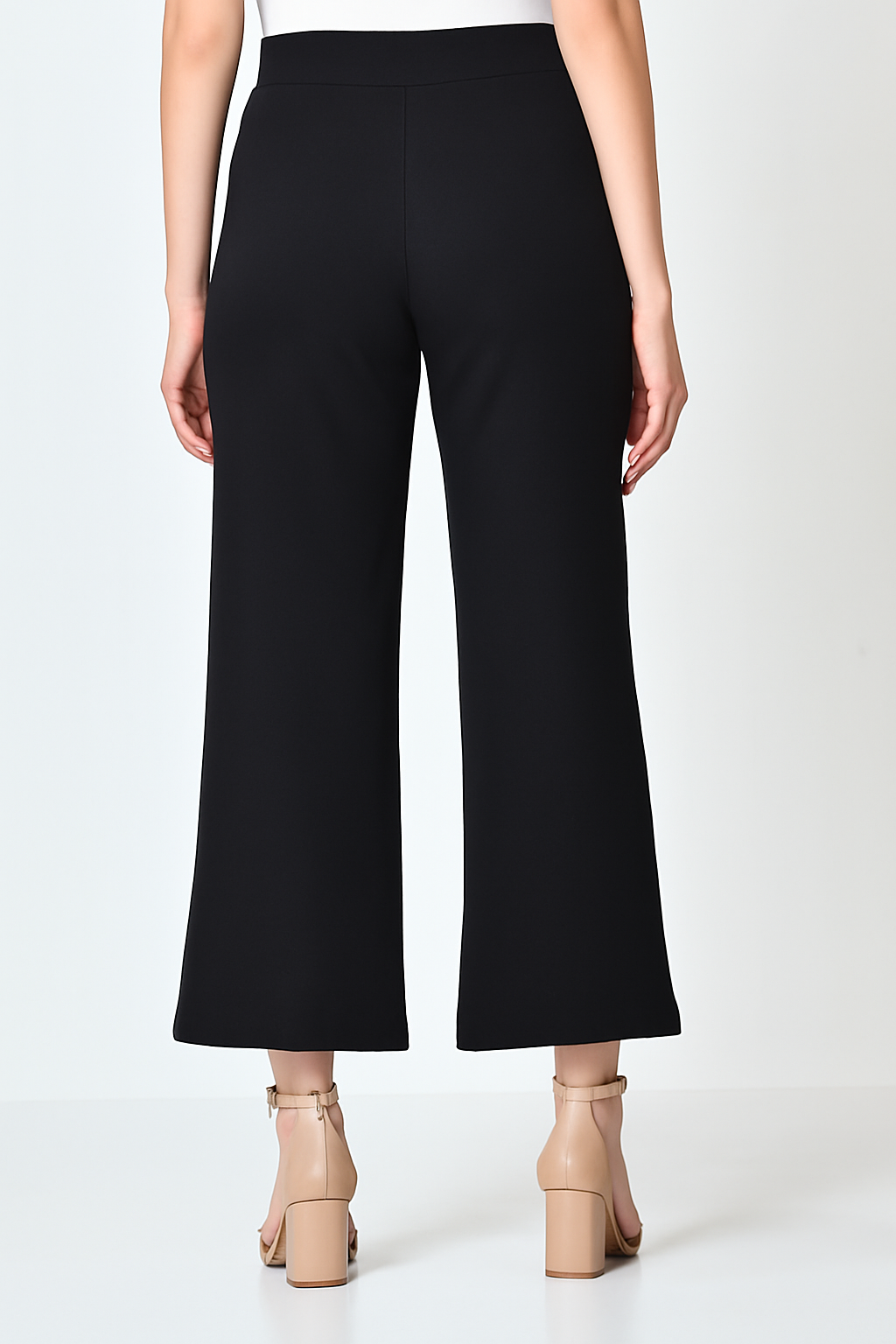 Karryfly Black Korean Crepe Pants for Women | Smooth & Elegant Fit